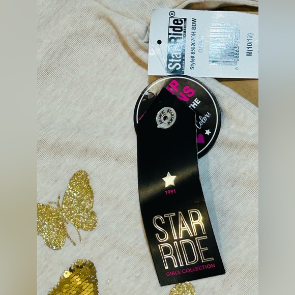 NEW Set of 2 Long Sleeve Shirts size 10/12 Medium Butterflies & Holiday Flamingo - Picture 12 of 16